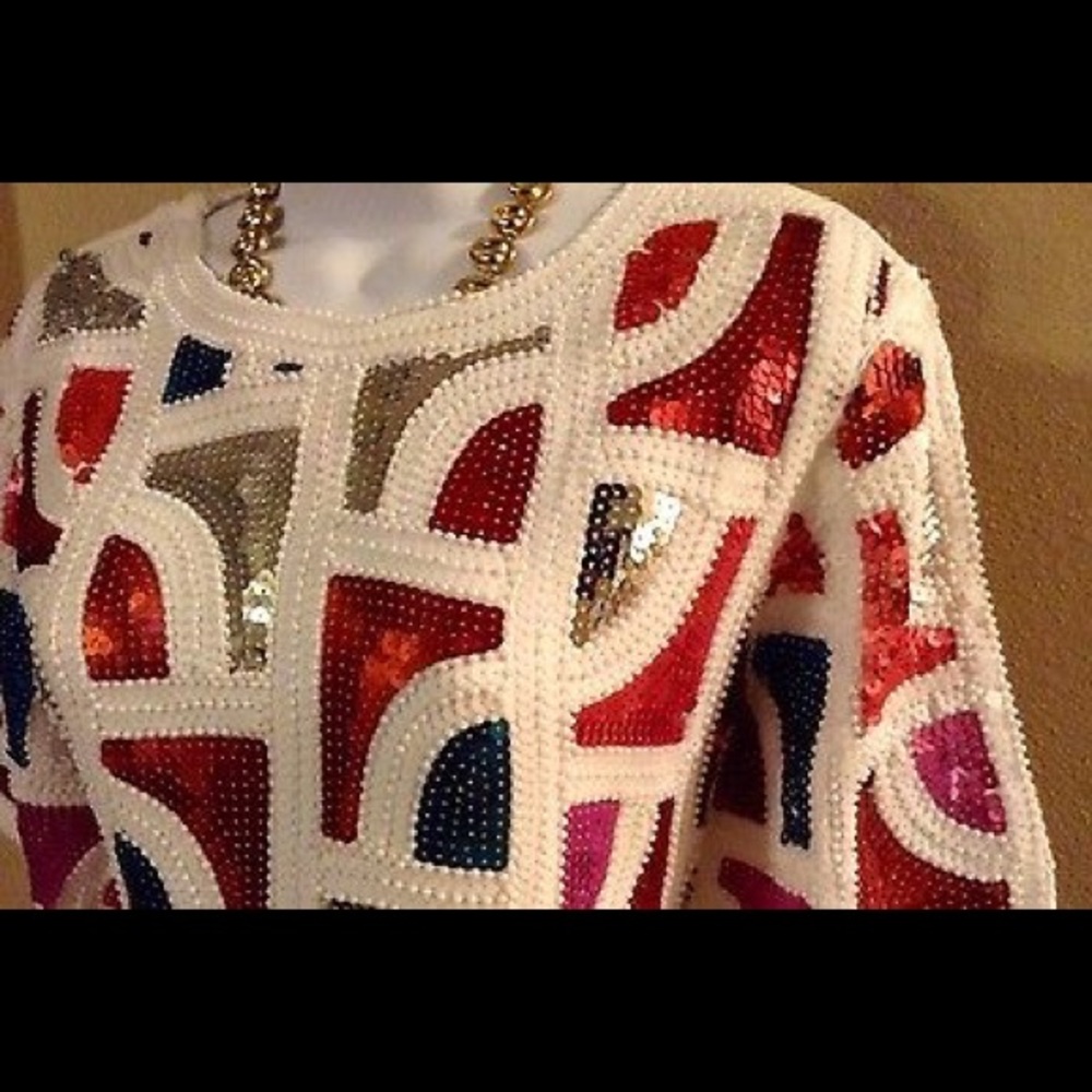 Multicolored Color Block Sequins Dress - Picture 3 of 3